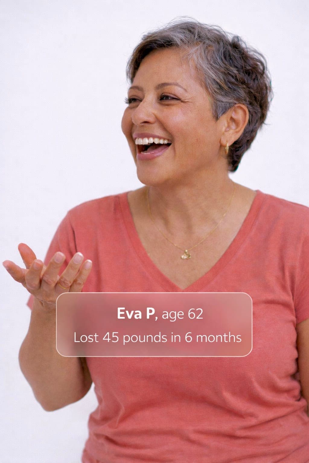 Eva P, lost 45 pounds in 6 months