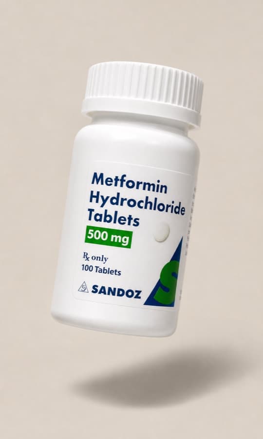 Metformin hydrochloride 500 mg prescription tablet bottle