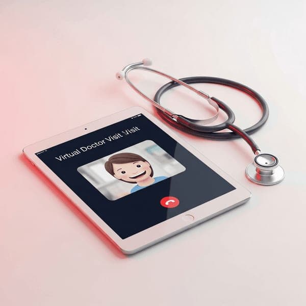 Telehealth virtual doctor visit consultation for insurance-approved patients
